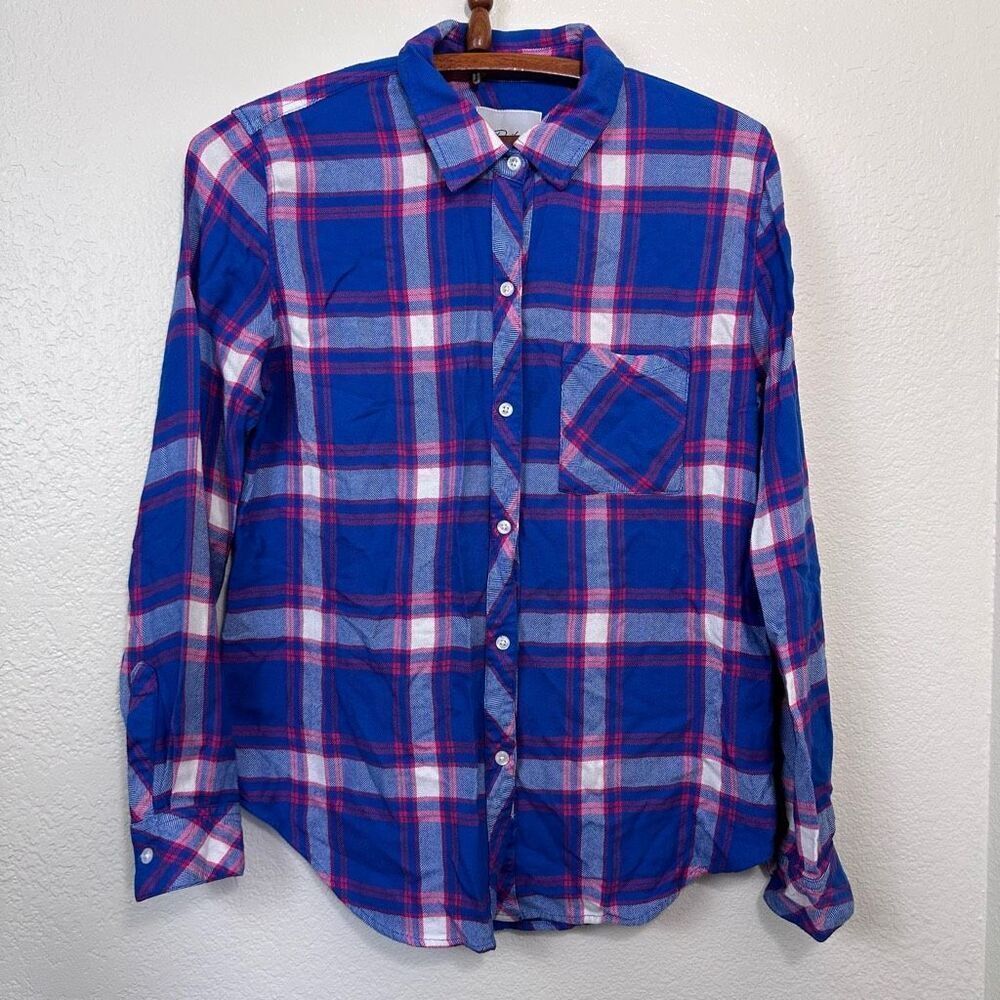 Rails Hunter Button Up Red Ruby Pleated Shirt Siz… - image 2